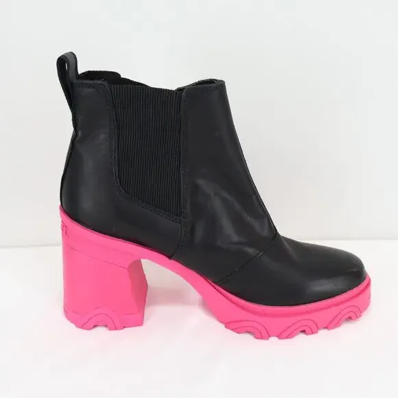 Sorel Brex Heel Chelsea Boots Black Cactus Pink Size 7.5 - Picture 8 of 12